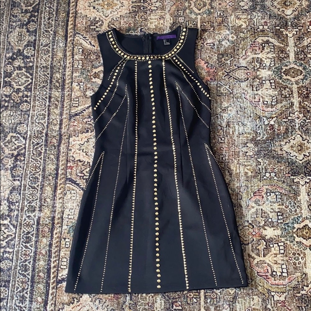 Gold studded black dress